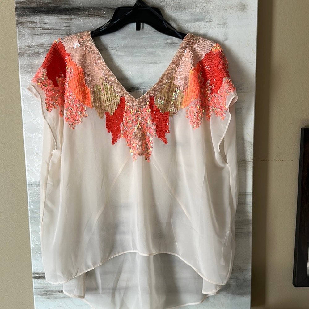 Sheer Marciano butterfly blouse